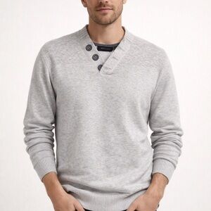 RW&CO. Light Gray V-Neck Sweater